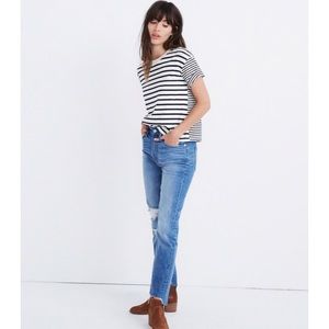 NWOT | Madewell | Striped Cropped Boxy Tee | Small